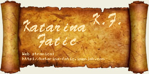 Katarina Fatić vizit kartica